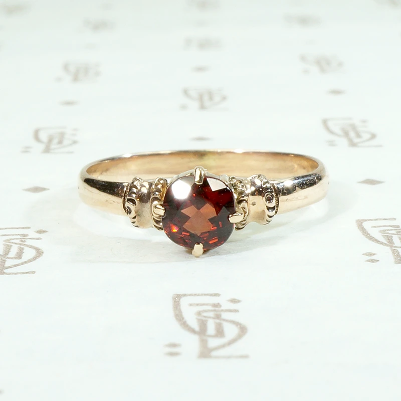 Victorian Garnet Solitaire Ring
