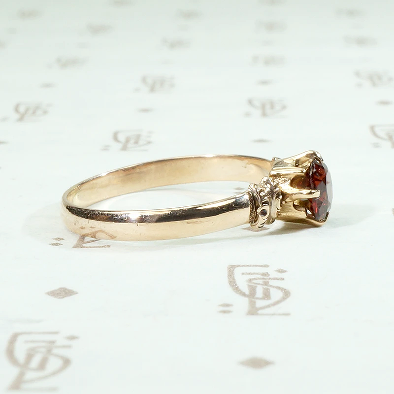 Victorian Garnet Solitaire Ring