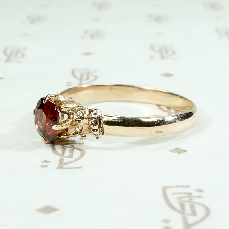Victorian Garnet Solitaire Ring