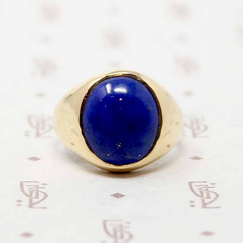 Timeless Gold & Lapis Signet Ring