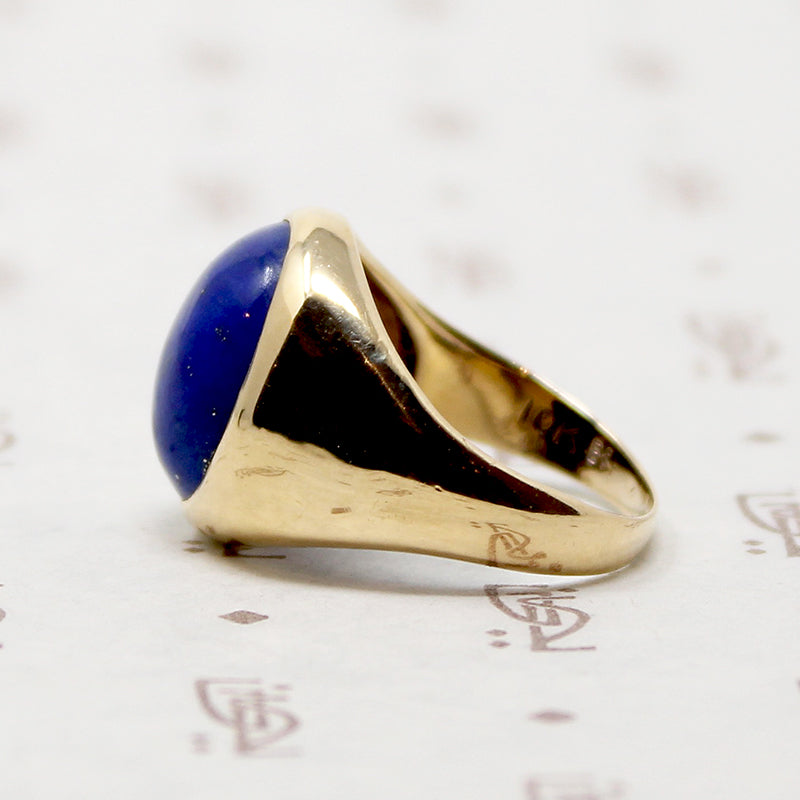 Timeless Gold & Lapis Signet Ring