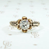 Dazzling Old Mine Cut Diamond Buttercup Ring