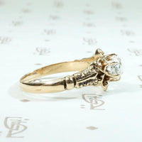 Dazzling Old Mine Cut Diamond Buttercup Ring