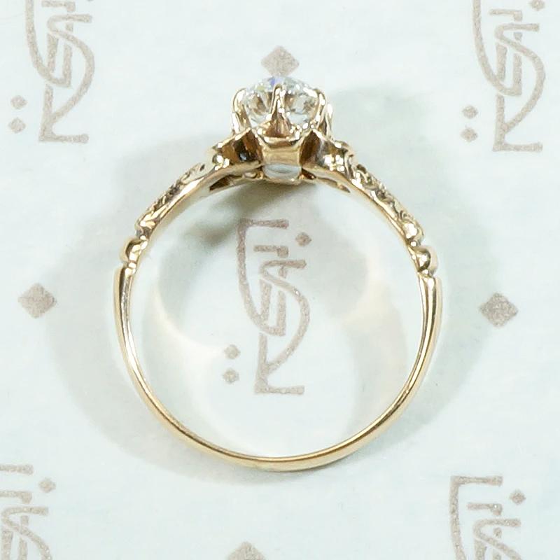 Dazzling Old Mine Cut Diamond Buttercup Ring
