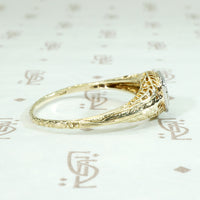 "Juliet" Two-Tone Filigree Diamond Solitaire Ring