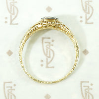 "Juliet" Two-Tone Filigree Diamond Solitaire Ring