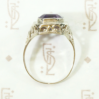 Intense Purple Amethyst in Light & Lacy Filigree Ring