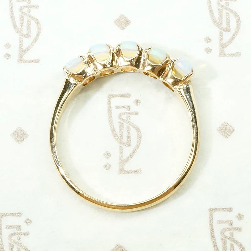 Simply Elegant Edwardian Five Opal Band