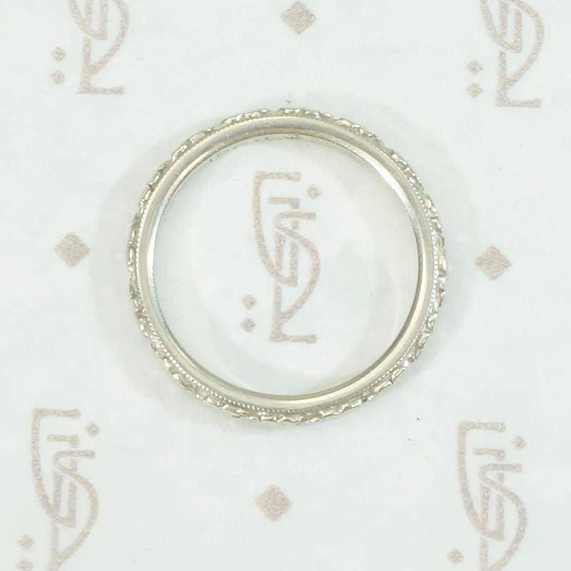 Romantic 19k White Gold Orange Blossom Band