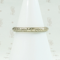 Crisply Engraved 19k Gold "Forget Me Not" Band