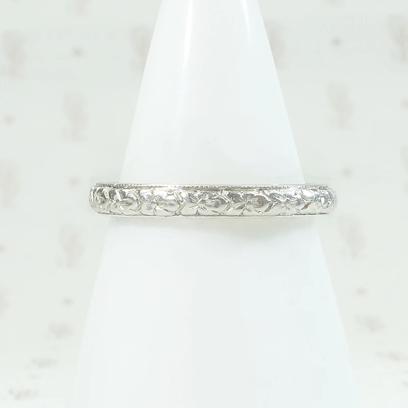 Platinum on 18k Forget Me Not Band Dated 1918