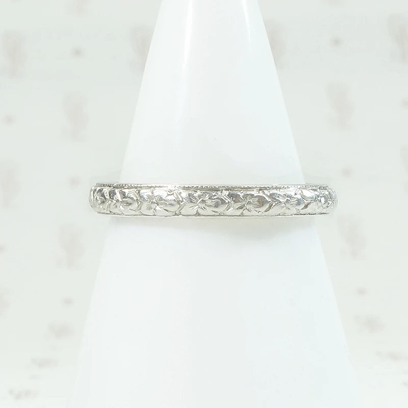 Platinum on 18k Forget Me Not Band Dated 1918