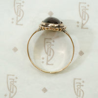 Victorian Garnet & Engraved Gold Ring