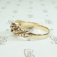 Sculpted & Engraved Belcher Diamond Engagement Ring