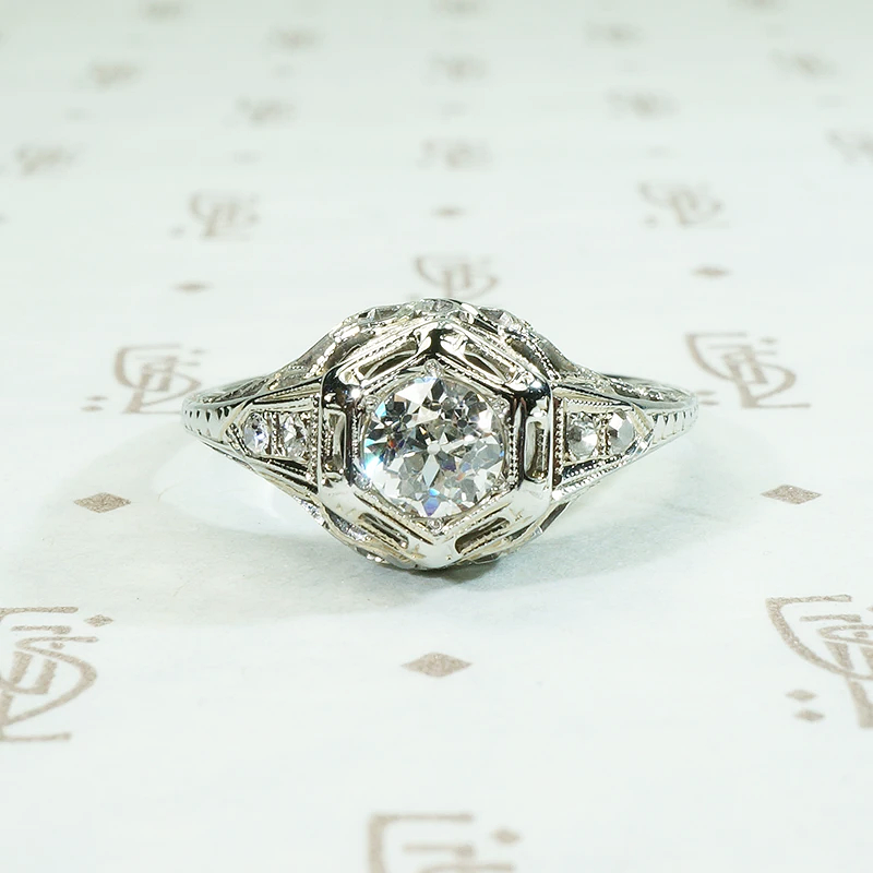 All the Deco Details Diamond Engagement Ring