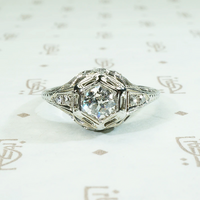 All the Deco Details Diamond Engagement Ring