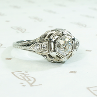 All the Deco Details Diamond Engagement Ring