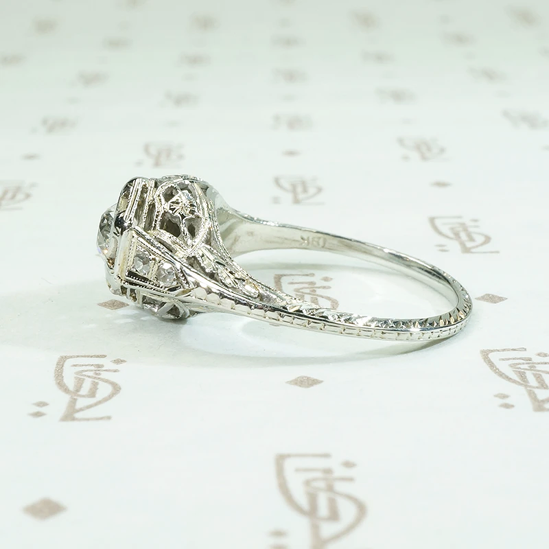 All the Deco Details Diamond Engagement Ring