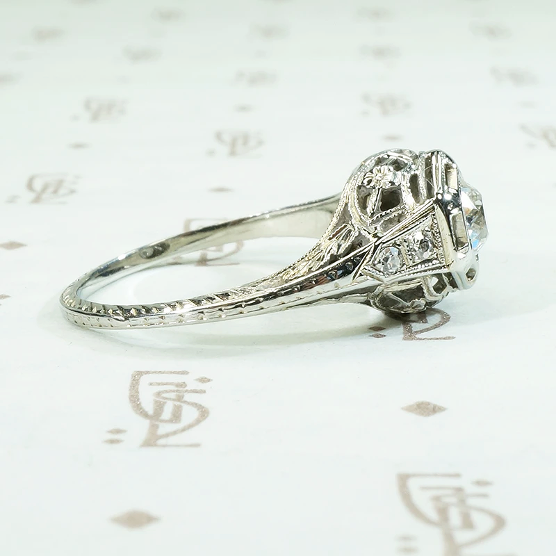 All the Deco Details Diamond Engagement Ring