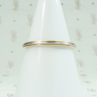Narrow Mid Century Platinum & Gold Band Size 7