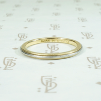 Narrow Mid Century Platinum & Gold Band Size 7