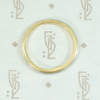 Narrow Mid Century Platinum & Gold Band Size 7