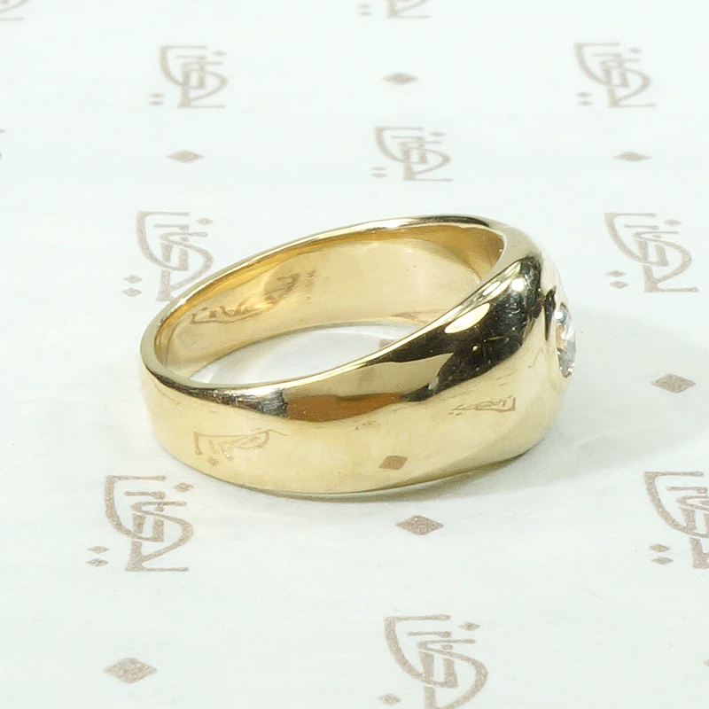 Mid Century Diamond Set Gold Gypsy Band