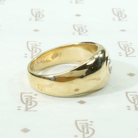 Mid Century Diamond Set Gold Gypsy Band