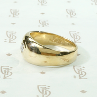 Mid Century Diamond Set Gold Gypsy Band