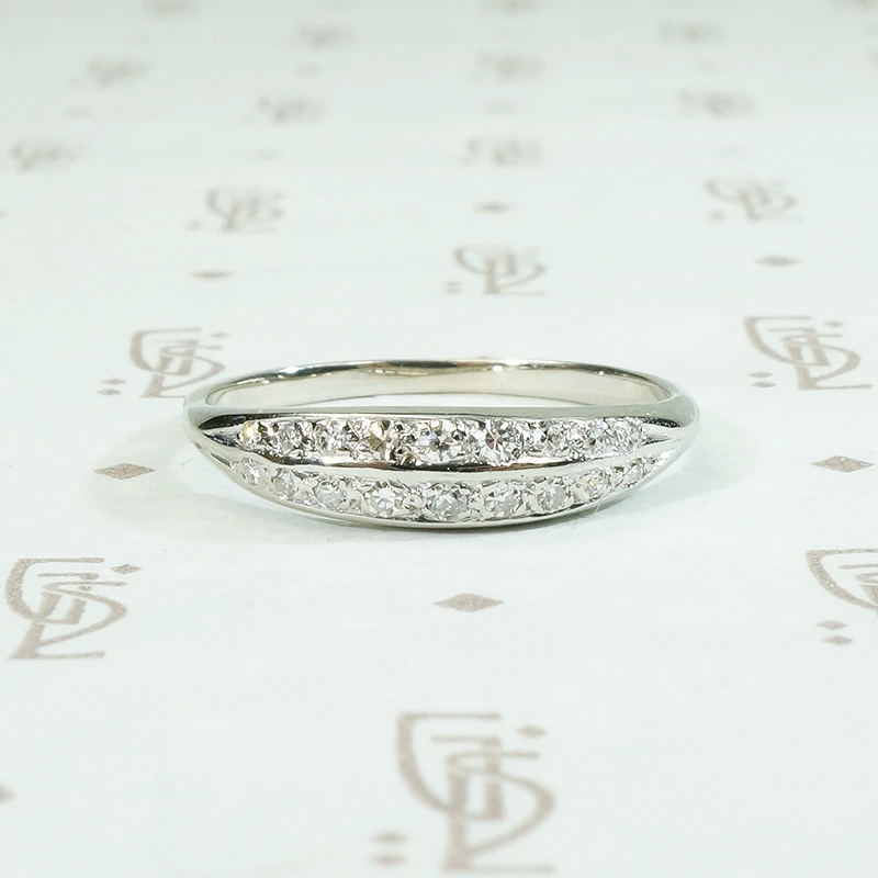 Delicate Deco Double Row Diamond Band