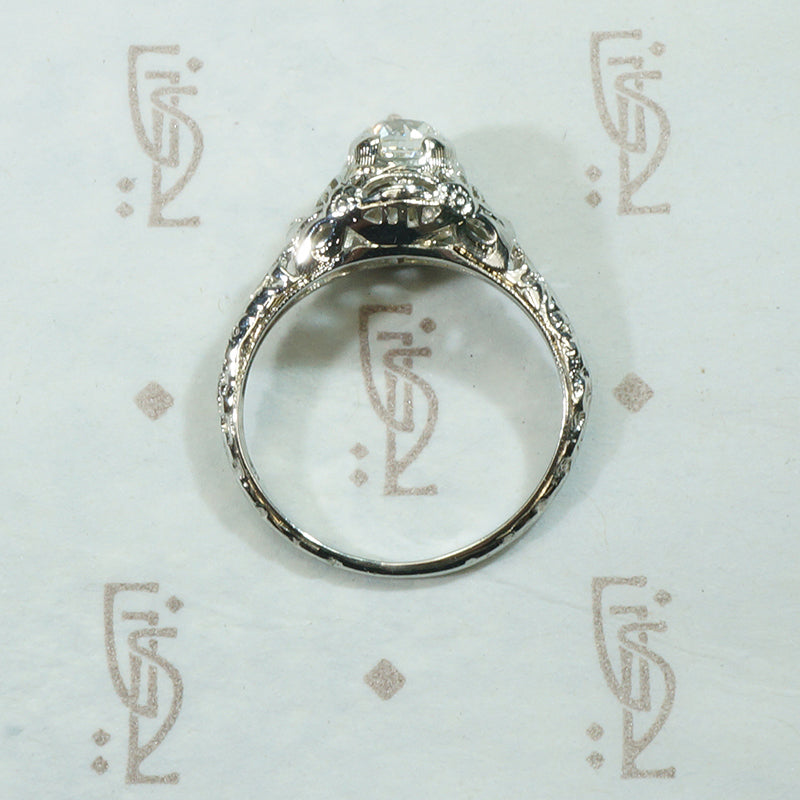 Garlands and Bows Filigree OEC Diamond Engagement Ring