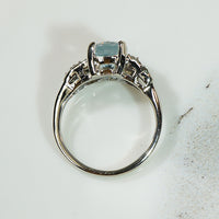 Lovely White Gold Diamond and Aquamarine Ring