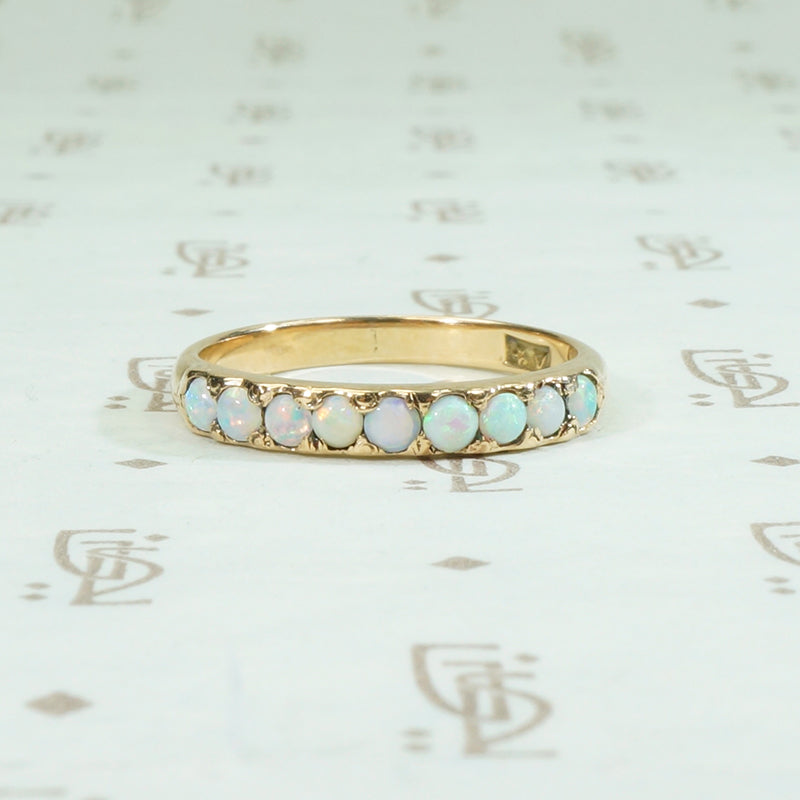 Elegant & Slim Edwardian Opal & Gold Band