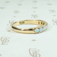 Elegant & Slim Edwardian Opal & Gold Band