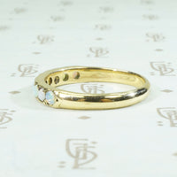 Elegant & Slim Edwardian Opal & Gold Band