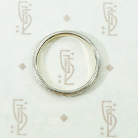 Engraved Platinum and 18k Gold Wedding Band by Traub