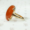 Smoldering Red Jade in Gold Ring