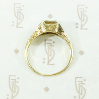 Two-Tone Diamond Ring with Neoclassical Engraving