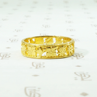 Luxe 22k Open Work Band with Chinese Characters