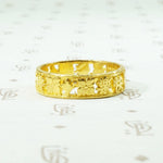 Luxe 22k Open Work Band with Chinese Characters