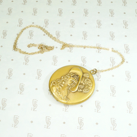 Art Nouveau Locket with Rococo Lady