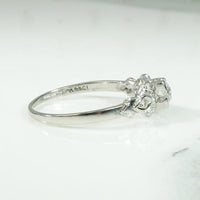 Dainty Deco Details Diamond & Platinum Ring