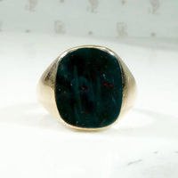 Buttery Edwardian Bloodstone & Gold Signet Ring