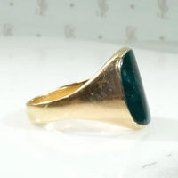 Buttery Edwardian Bloodstone & Gold Signet Ring