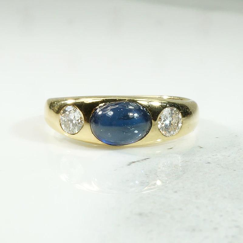 Classic 18ct Gypsy Band with Sapphire & Diamonds