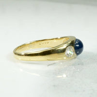 Classic 18ct Gypsy Band with Sapphire & Diamonds