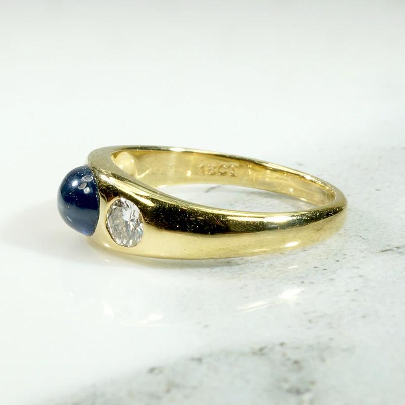 Classic 18ct Gypsy Band with Sapphire & Diamonds