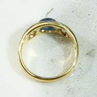 Classic 18ct Gypsy Band with Sapphire & Diamonds