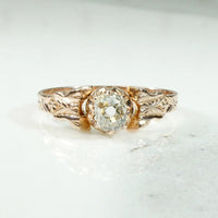 Sweetest Victorian Diamond & Rose Gold Engagement Ring