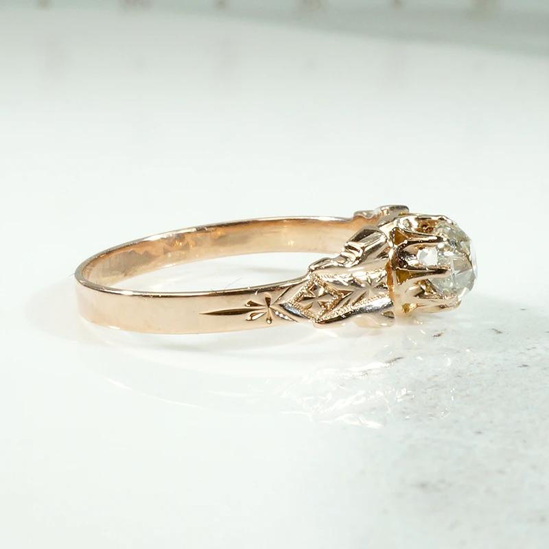 Sweetest Victorian Diamond & Rose Gold Engagement Ring